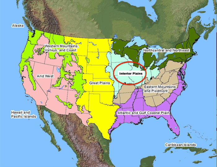 Map of the interior lowlands