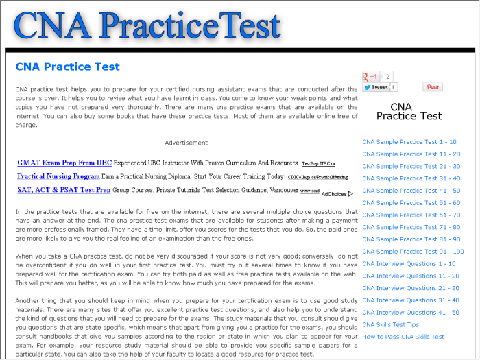 Promotion of safety cna practice test