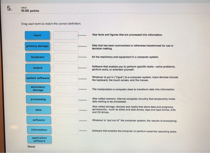 Match terms definitions term description their appropriate text each connect its drag answer has been solved transcribed problem show